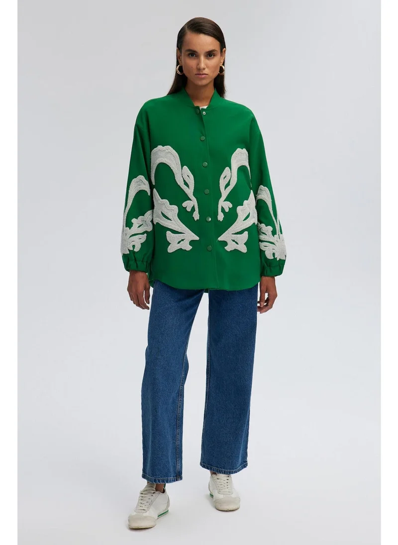Touche Embroidered Crepe Jacket
