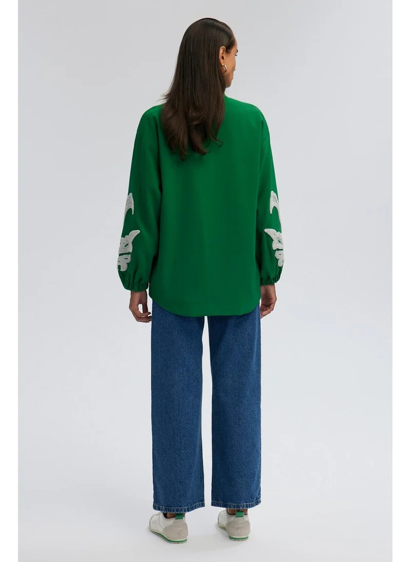 Touche Embroidered Crepe Jacket