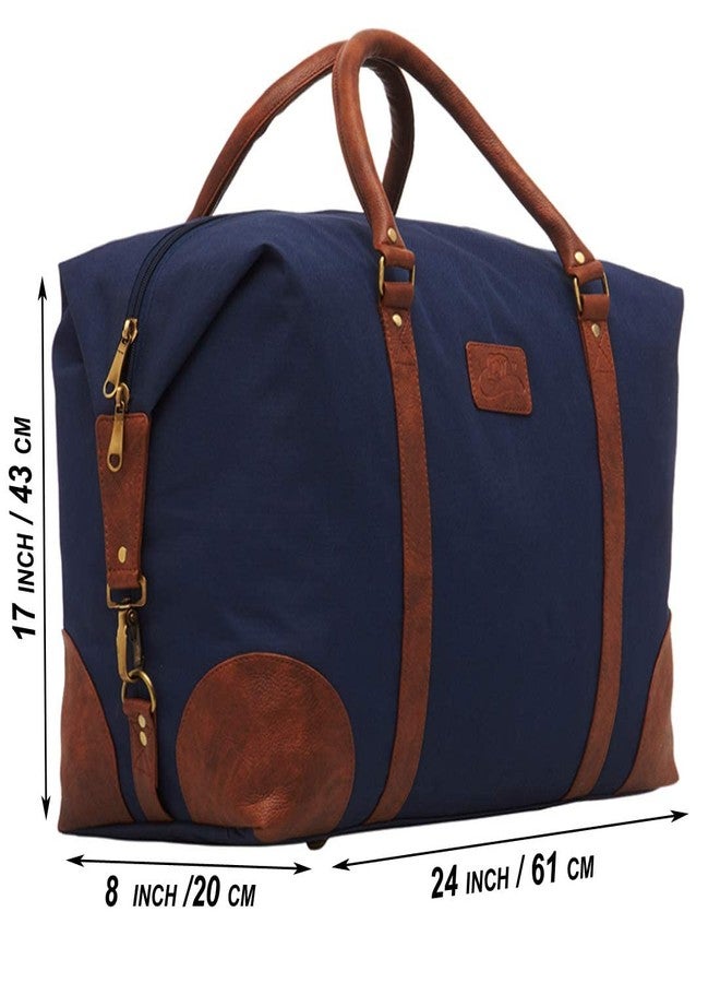 Leather World Combo 24 Inch Nylon Travel Duffel Bag with Shoe and Withot Shoe for Men and Women Navy Blue - Image 3