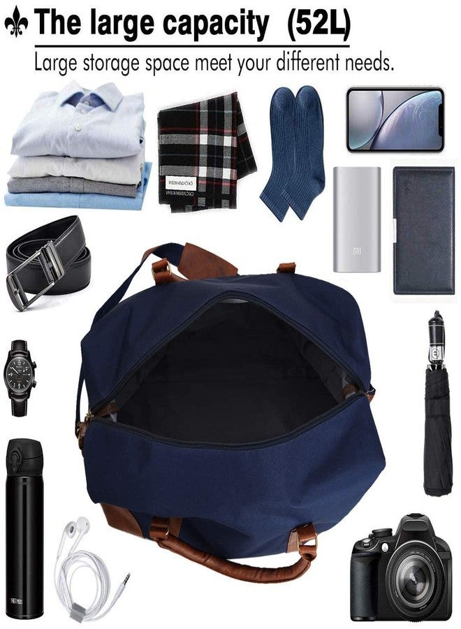 Leather World Combo 24 Inch Nylon Travel Duffel Bag with Shoe and Withot Shoe for Men and Women Navy Blue - Image 4
