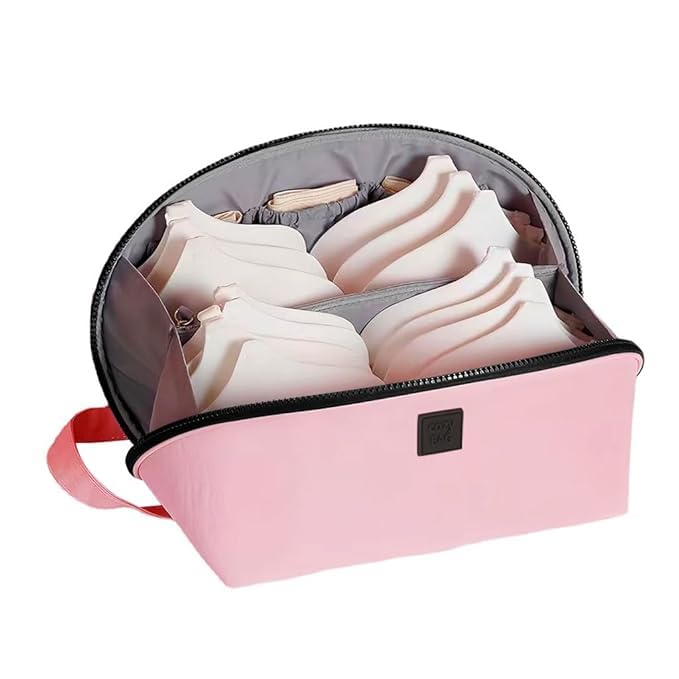 tendula Travel Underwear Organizer Bag, Lingerie Pouch Portable Bra Storage Bag, Large Lightweight Socks Bag with Handle,Multifunctional Makeup Bag,Toiletry Cosmetic Stuff Washing Bag Multi color - Image 1