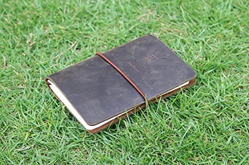 Handy Picks Leather Golf Log Book, Handmade n Refillable, Golf Log n Yardage Book Included, Dark Brown - Image 5