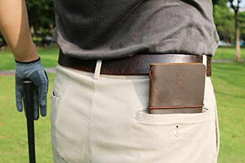 Handy Picks Leather Golf Log Book, Handmade n Refillable, Golf Log n Yardage Book Included, Dark Brown - Image 2