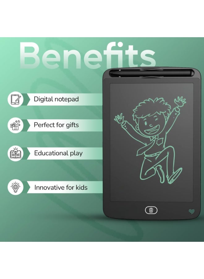 Writing Tablet, 12 Inches, Colourful Screen, Writing Board, Notes, Painting, Children's Gift, Learning, Reusable, Drawing, Portable, Tablet, Coloured (Black) - Image 3