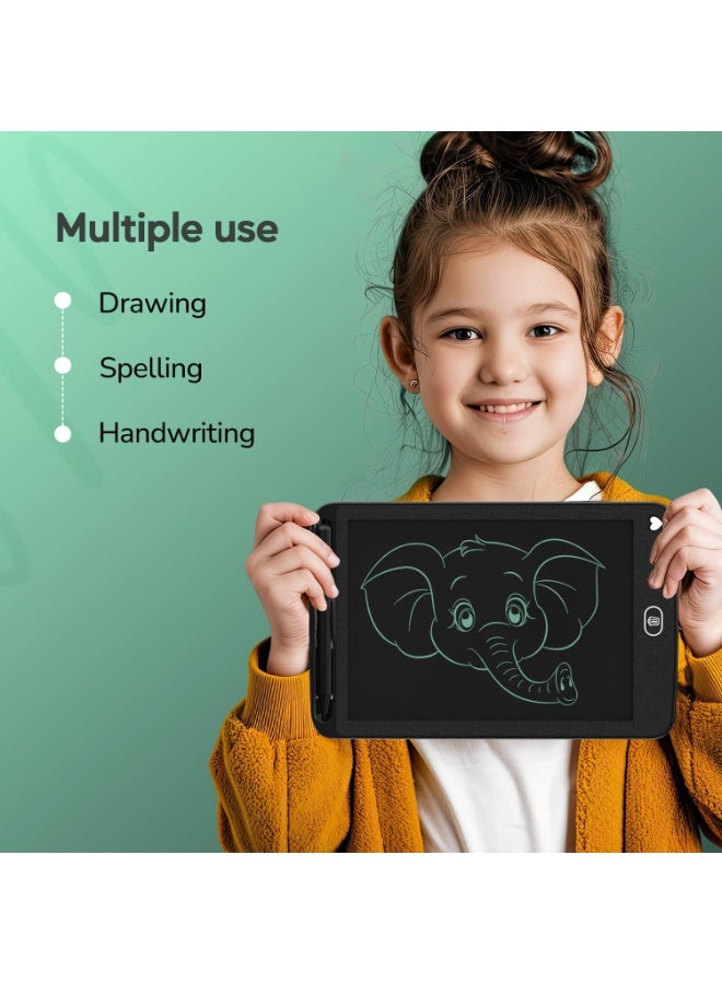 Writing Tablet, 12 Inches, Colourful Screen, Writing Board, Notes, Painting, Children's Gift, Learning, Reusable, Drawing, Portable, Tablet, Coloured (Black) - Image 1