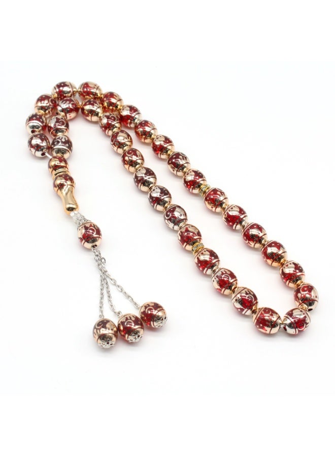 NIBEMINENT 33 Muslim Prayer Beads Red/14mm