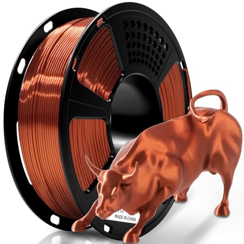 Geeetech Silk PLA Filament 1.75mm for 3D Printer, Metal-Like Shiny 3D Filament 1kg (2.2lbs) 1 Spool, Dimensional Accuracy +/- 0.02 mm, Metallic Copper Silk Filament - Image 1