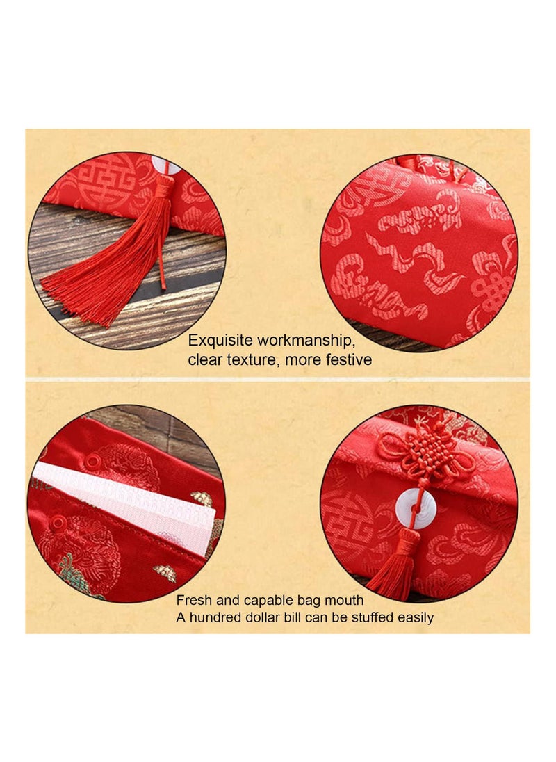 GGOOT Brocade Fabric Wedding Red Envelope Cloth Art Big Wedding Creative Changed Red Envelope Bag Lucky Bag  - Image 4