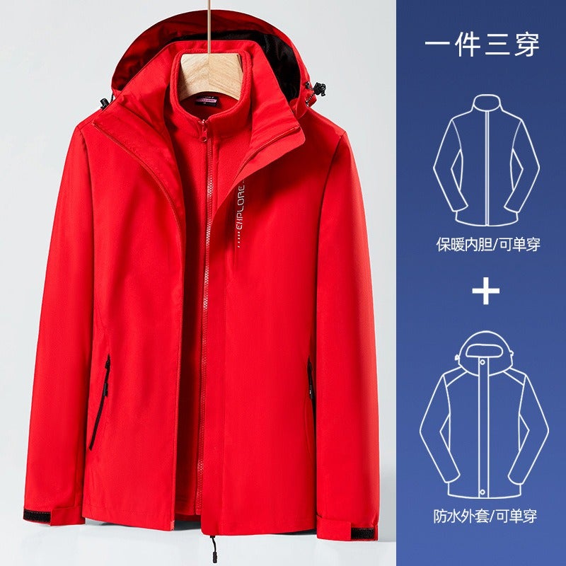 WU Men's Outdoor Hiking Jacket Waterproof Windbreaker Hooded Lightweight Trekking Coat with Logo Customization - Image 1