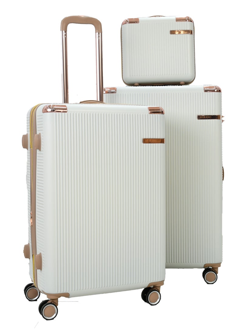 MORANO - 5-Piece Luggage Trolley Bag Set Special Beige With Khaki - Image 1
