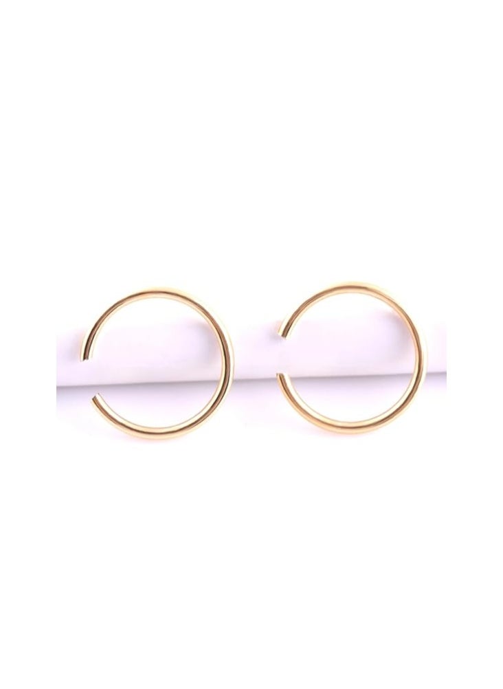 Generic Hoop Cartilage Earring Fake Earrings Nose Rings Septum Nose Ring small for Women Men Girls 2 pcs (gold)  - Image 1