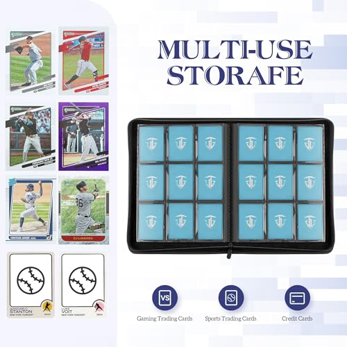 TCGUARD Trading Card Binder, 9 Side Loading Pocket Card Album Hold Up to 540 Cards, Zipper Binder for Cards Collection, TCG Card Holder for Game Card, Sports Card, Yugioh, MTG etc.（Grey） - Image 4