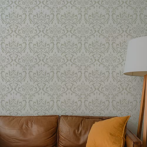 G Gss Designs Damask Wall Stencil For Painting 16X24Inch Wall Stencil Diy Home Decor Stencils Paint Stencil For Walls Furniture Floors Fabric Crafts - Image 5