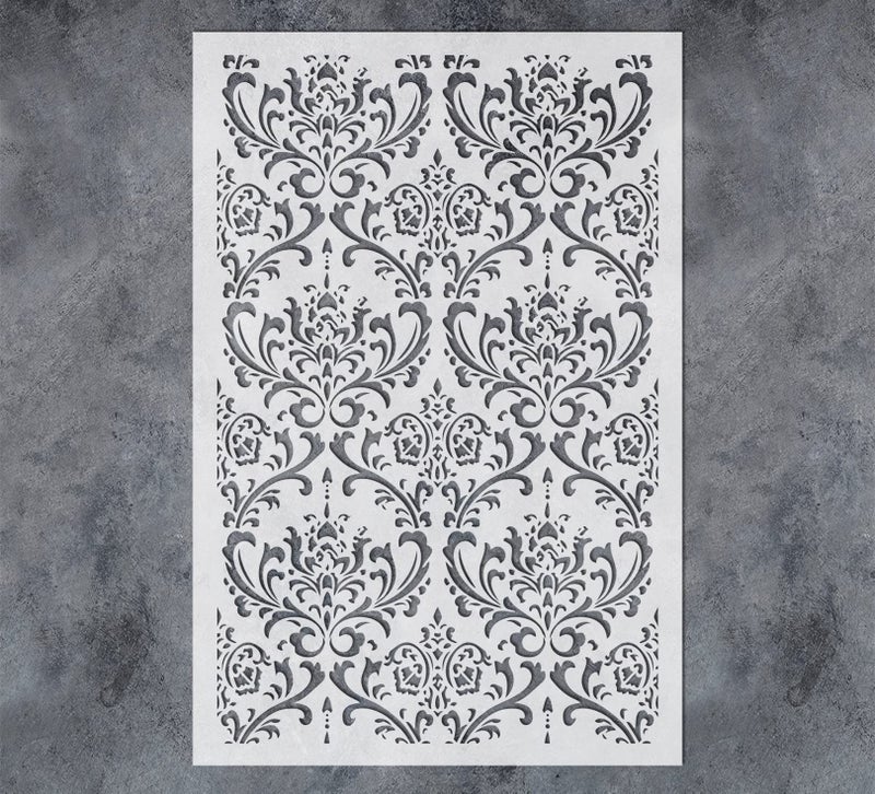 G Gss Designs Damask Wall Stencil For Painting 16X24Inch Wall Stencil Diy Home Decor Stencils Paint Stencil For Walls Furniture Floors Fabric Crafts - Image 1