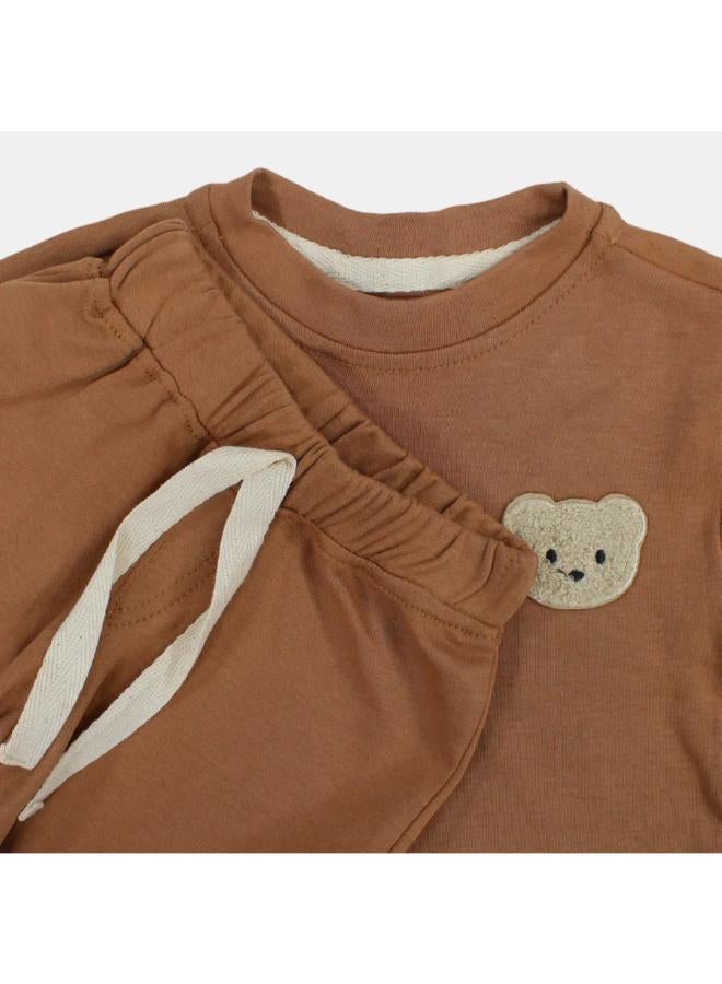 Berceau Baby Boys Cotton 2-Piece Outfit Set – Bear Head Design - Image 3