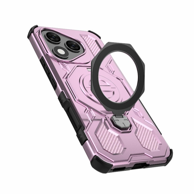 erorex For Honor 400 Lite 5G Global J-20 Solid Color MagSafe Magnetic TPU+PC Phone Case(Pink) - Image 4