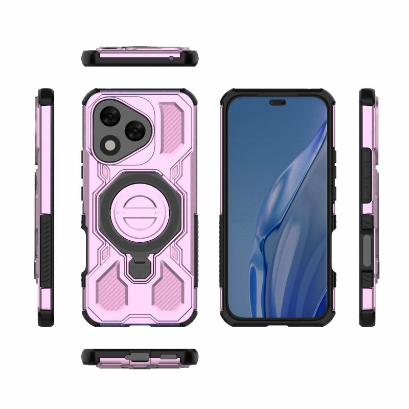 erorex For Honor 400 Lite 5G Global J-20 Solid Color MagSafe Magnetic TPU+PC Phone Case(Pink) - Image 2