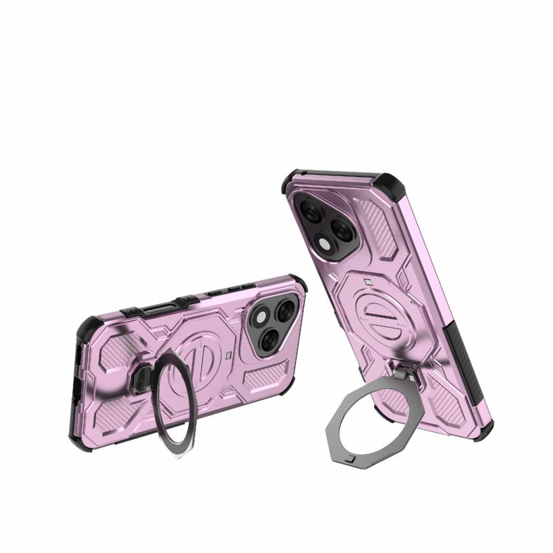 erorex For Honor 400 Lite 5G Global J-20 Solid Color MagSafe Magnetic TPU+PC Phone Case(Pink) - Image 5