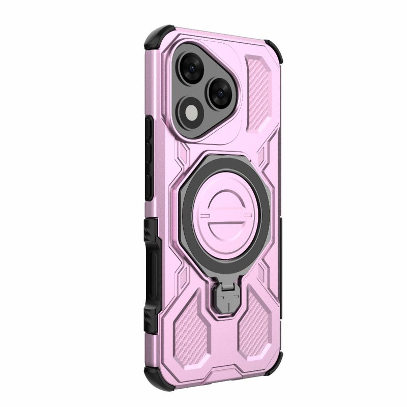 erorex For Honor 400 Lite 5G Global J-20 Solid Color MagSafe Magnetic TPU+PC Phone Case(Pink) - Image 3