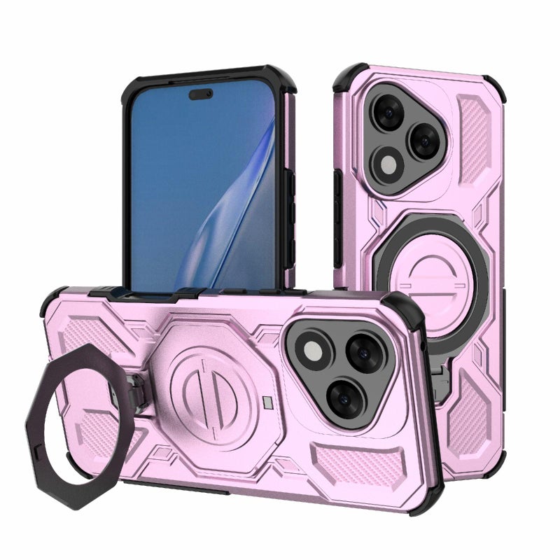 erorex For Honor 400 Lite 5G Global J-20 Solid Color MagSafe Magnetic TPU+PC Phone Case(Pink) - Image 1