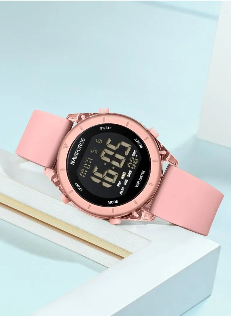NAVIFORCE - New Naviforce Watch NF-7108 Women's Fashion Watch, Stylish Digits Watch with Silicon Strap for Women - Image 1