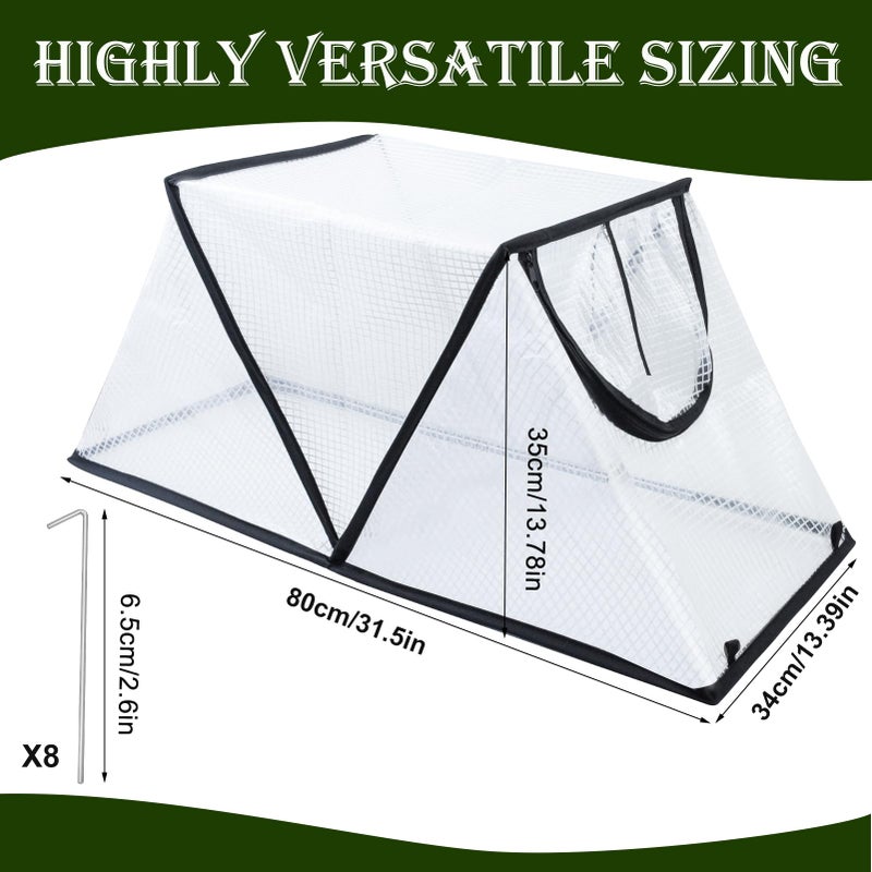 Mofuiry Garden Row Accelerator Plants Cover, Foldable Raised Garden Bed Cover with Zipper Door Waterproof Small Greenhouse Plant Cage Guard Protector for Vegetable Flower Fruits from Animals,31Ã—13Ã—14In - Image 2