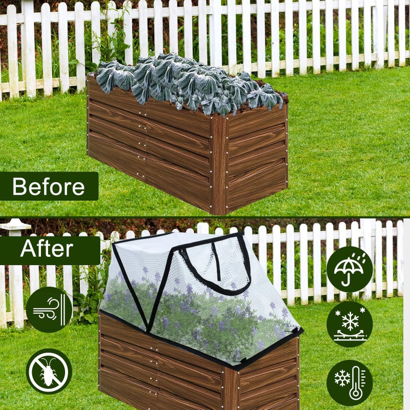 Mofuiry Garden Row Accelerator Plants Cover, Foldable Raised Garden Bed Cover with Zipper Door Waterproof Small Greenhouse Plant Cage Guard Protector for Vegetable Flower Fruits from Animals,31Ã—13Ã—14In - Image 5