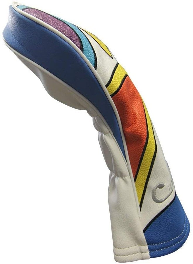 Majek Headcover Limited Edition Vintage Leather Style Psychedelic Colorful Groovy Custom Design Hybrid Head Cover - Image 5
