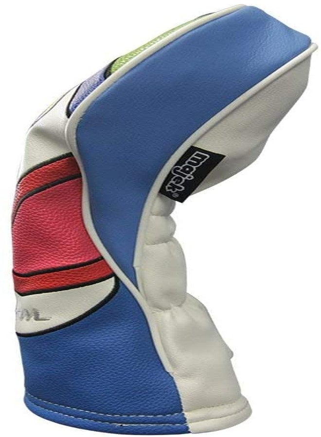 Majek Headcover Limited Edition Vintage Leather Style Psychedelic Colorful Groovy Custom Design Hybrid Head Cover - Image 4