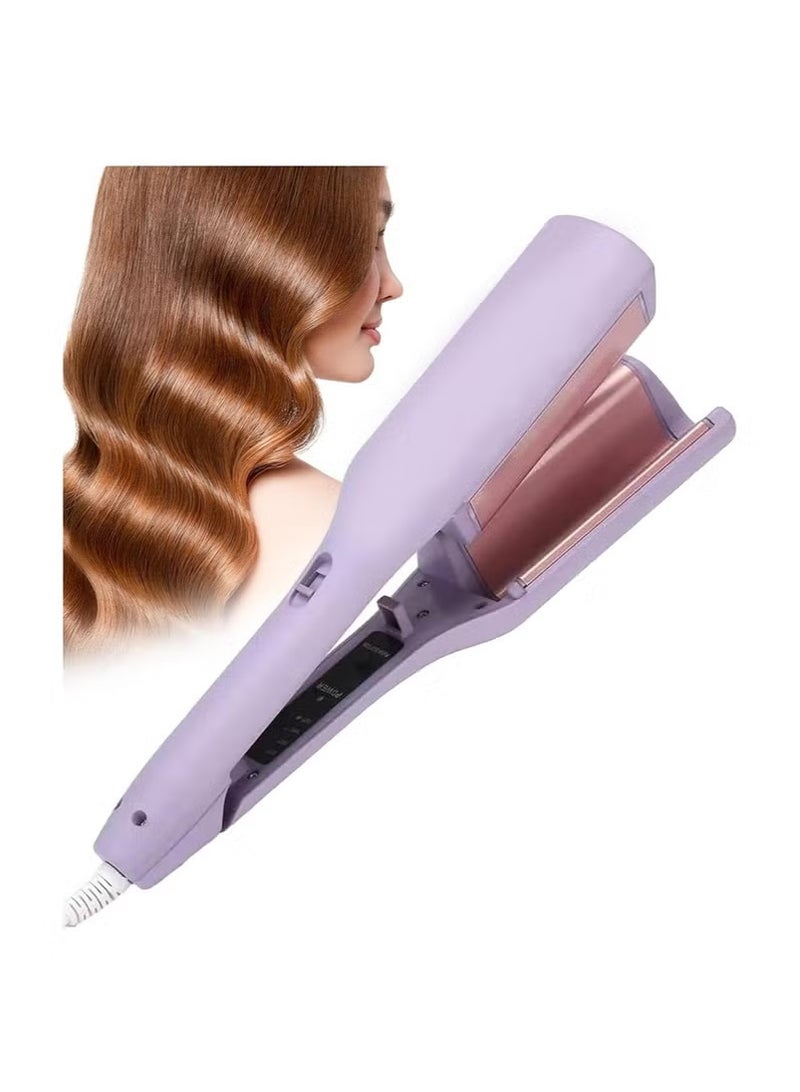 RedMapleTEK Siman Song French Wave Curling Iron Romantic French Egg Roll Curling Iron 32mm Egg Roll Hair Waving Iron Hair Curler with Temperature Control Water Ripple V-Shapedionic Hair Curling Ir - Image 1