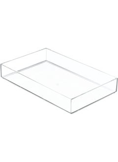 SHARMA PLASTICS SHARMA PLASTICS Acrylic Vanity Tray Organizer Remote Control Tray Sturdy Square Nightstand Dresser Bathroom Organizer Clear 8 X 12  - Image 1