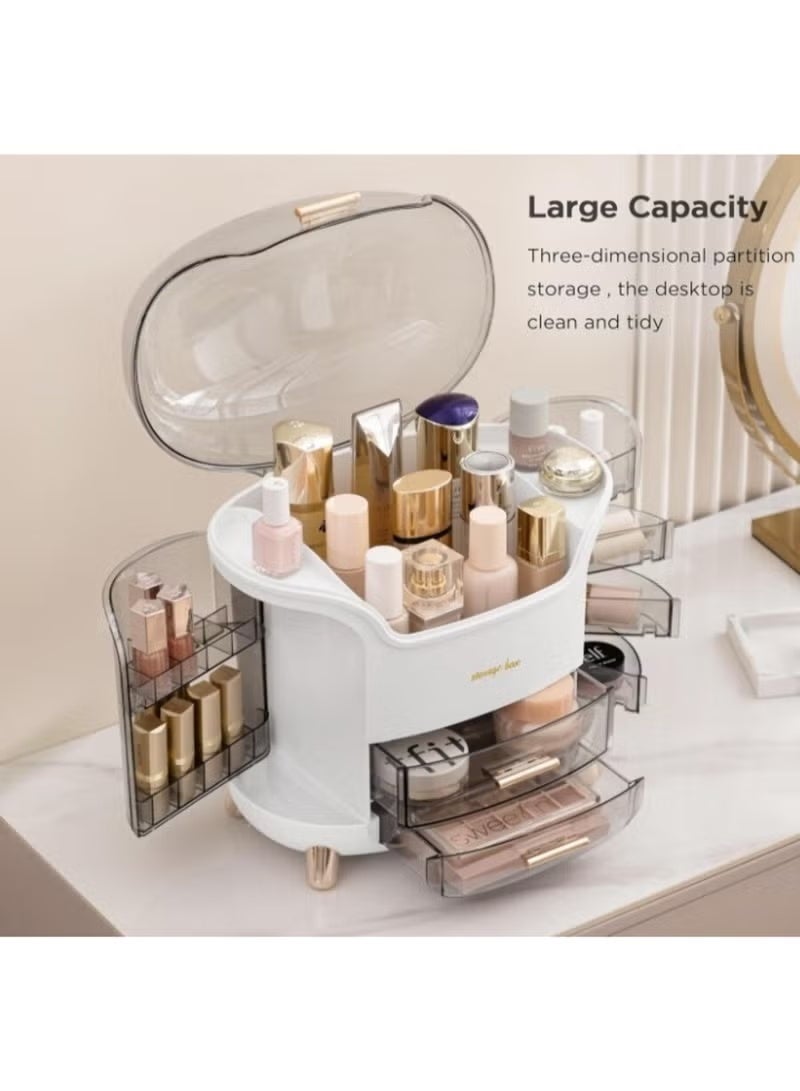 Makeup Storage Organizer, Large Skincare Organizers Cosmetic Display Case with Lid,Lipstick Organizer and Transparent Cover, Makeup Box for Bedroom Vanity Desk Countertop Bathroom - Image 3