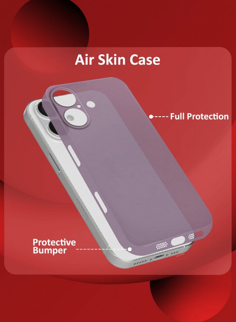 CATANES ( for iPhone 16 ) 2 Pack,Case Cover and Screen Protector Air Skin Series Back Cover Sturdy Durable Thin Case Drop Protection Cover Clear - Image 3