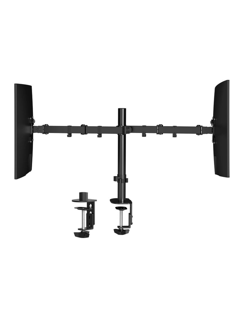 Generic Dual Monitor Arm Desk Mount – Adjustable Stand for 13"–27" Screens – Heavy-Duty Computer Monitor Holder for Office Setup  - Image 1