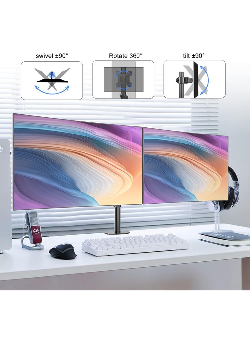 Generic Dual Monitor Arm Desk Mount – Adjustable Stand for 13"–27" Screens – Heavy-Duty Computer Monitor Holder for Office Setup  - Image 3