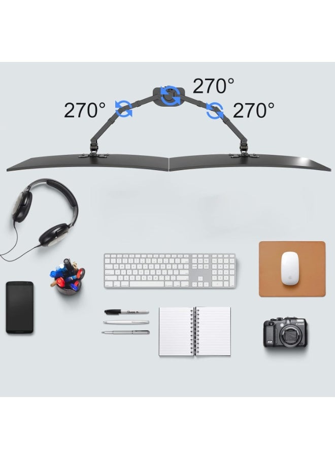 Generic Dual Monitor Arm Desk Mount – Adjustable Stand for 13"–27" Screens – Heavy-Duty Computer Monitor Holder for Office Setup  - Image 2