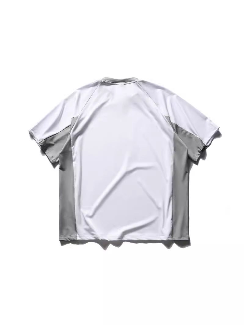 Ruiienrs X Forn3 2024 Irregular Contrast Color Stitching Printed Short Sleeve N862 - Image 4