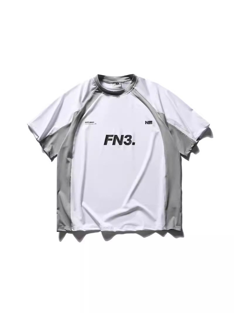 Ruiienrs X Forn3 2024 Irregular Contrast Color Stitching Printed Short Sleeve N862 - Image 3