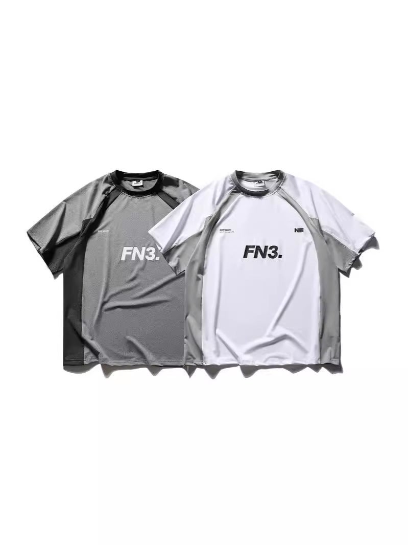 Ruiienrs X Forn3 2024 Irregular Contrast Color Stitching Printed Short Sleeve N862 - Image 2