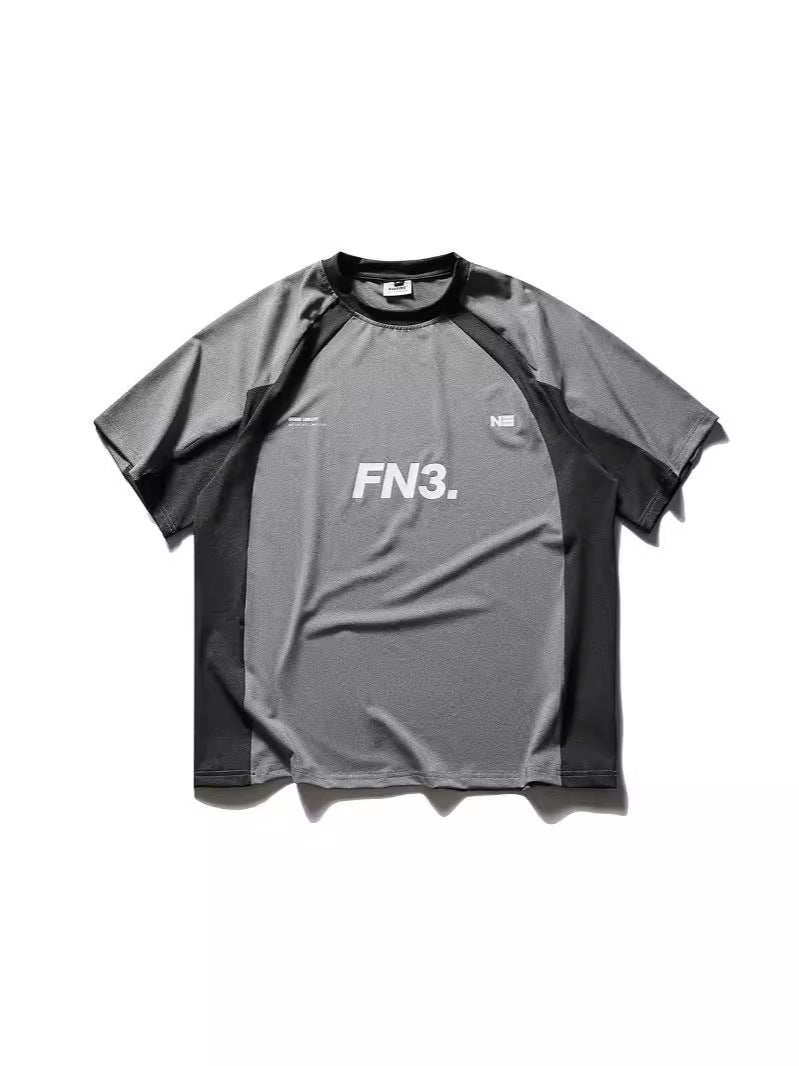 Ruiienrs X Forn3 2024 Irregular Contrast Color Stitching Printed Short Sleeve N862 - Image 5