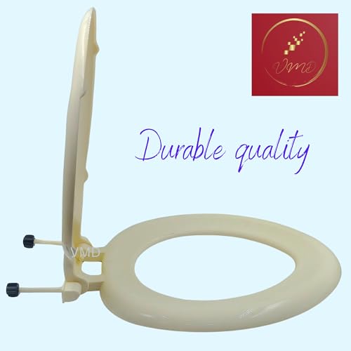 VMD, Unbreakable IVORY Toilet Seat Slow Close/Oval Shaped/Toilet Seat for Bathroom/High Gloss Finish/Comfort Seating/Easy Maintenance/Seat Closes Quietly (Pack of 1) - Image 5