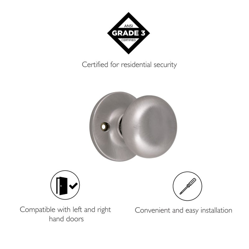 Design House 753293 Cambridge Dummy Door Knob, Satin Nickel - Image 3