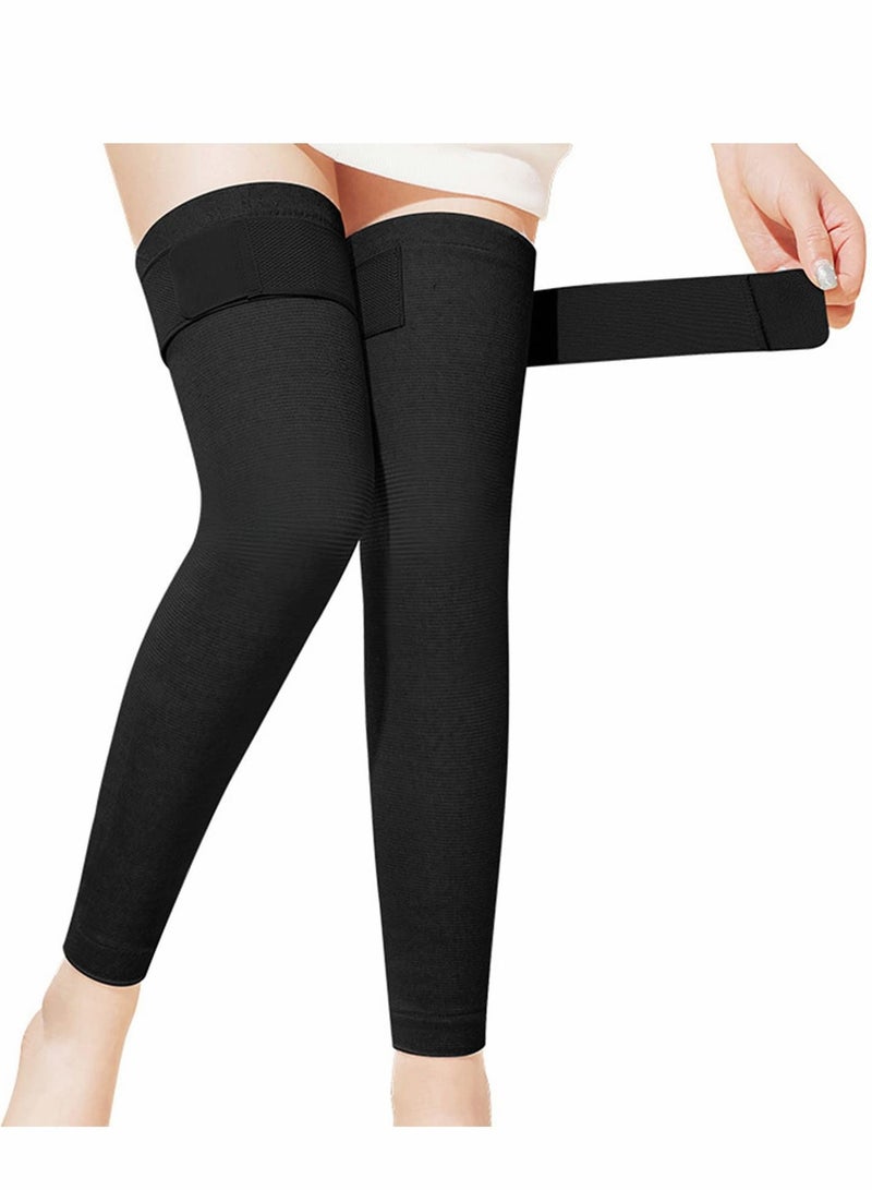 Excefore Self Heating Wormwood Knee Brace Long Compression Sleeve for Women Men Thermal Cotton Leg Warmer Pads Cold Protector, Heated Massager Wrap Arthritis Joint Pain Relief, L  - Image 2