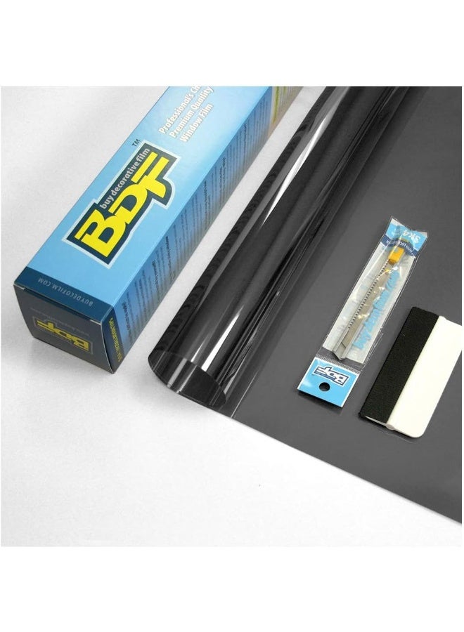 BDF EXNA20 Exterior Window Film Daytime Privacy and Sun Control Natural 20 Black Dark  24in X 24ft - Image 2