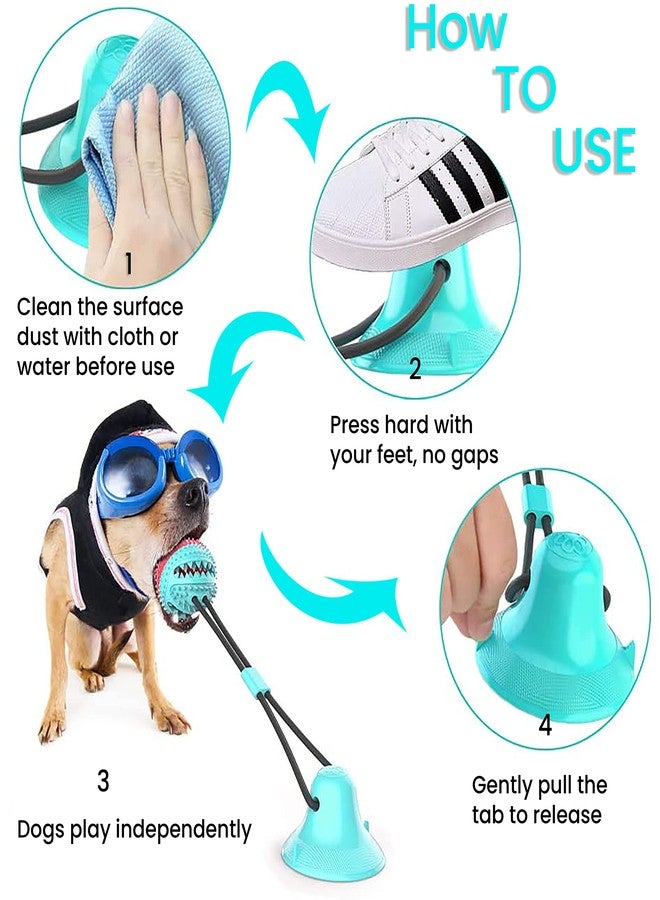Pet Central Interactive Dog Toys - Suction Cup Dog Chew Toy for Aggressive Chewers - Treat Dispensing Squeaky Toy for Stimulation and Self-Playing - Tug of War Rope with Teeth Cleaning Ball - Image 3