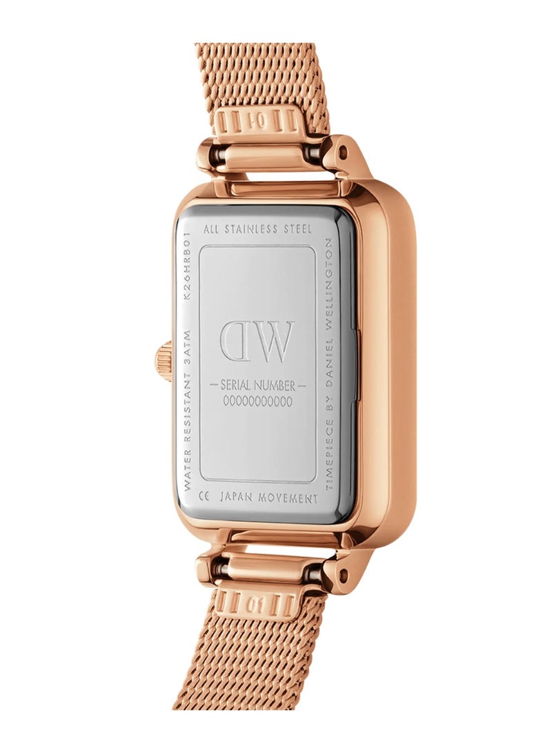 DANIEL WELLINGTON Women Quadro Lumine Pressed Melrose Quartz Rose Stainless Steel Watch DW00100527 - 20mm - Image 3