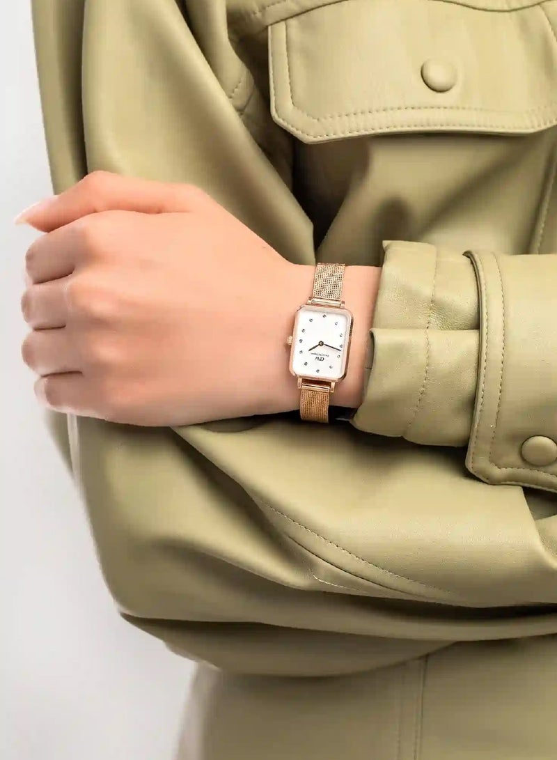 DANIEL WELLINGTON Women Quadro Lumine Pressed Melrose Quartz Rose Stainless Steel Watch DW00100527 - 20mm - Image 5