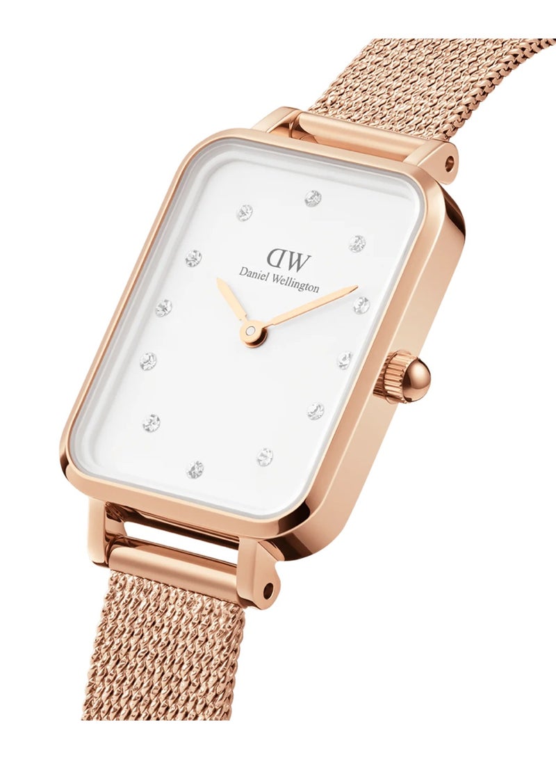 DANIEL WELLINGTON Women Quadro Lumine Pressed Melrose Quartz Rose Stainless Steel Watch DW00100527 - 20mm - Image 2