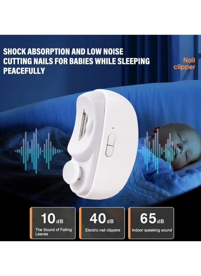 JAJEEK Electric Automatic Nail Clippers Cutter – Safe Newborn Nail Care, Professional Baby Nail Scissors, Automatic Baby Nail File – Gentle and Easy to Use, White - Image 4