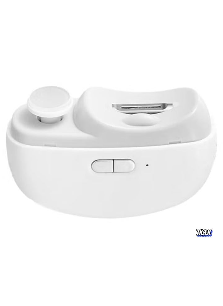 JAJEEK Electric Automatic Nail Clippers Cutter – Safe Newborn Nail Care, Professional Baby Nail Scissors, Automatic Baby Nail File – Gentle and Easy to Use, White - Image 1